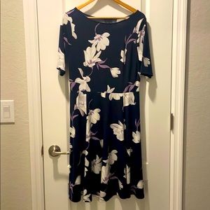Navy floral Ann Taylor dress